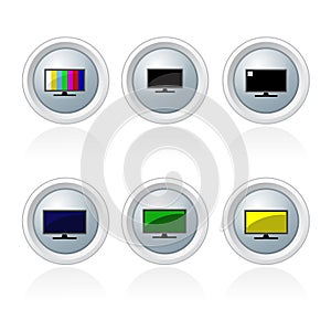 Set of televison banner and button photo