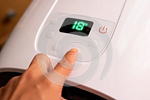 The set temperature on the air conditioner display