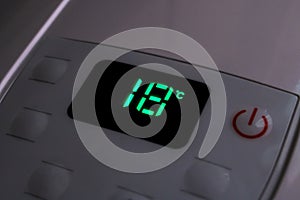 The set temperature on the air conditioner display