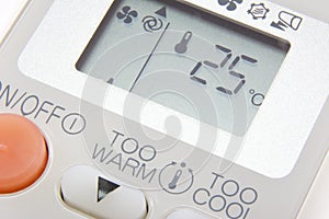 Set temperature at 25 degree on remote control air condition