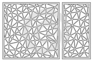 Set template for cutting. Abstract line pattern. Laser cut. Ratio 1:1, 1:2. Vector illustration.