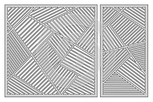 Set template for cutting. Abstract linear pattern. Laser cut. Ra