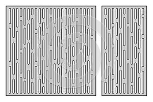 Set template for cutting. Line geometry pattern. Laser cut. Ratio 1:1, 1:2. Vector illustration.