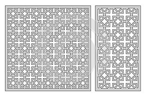 Set template for cutting. Square repeat pattern. Laser cut. Rati