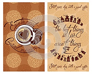 Set of Template Flayer or Menu design for coffeehouse. Backgroun