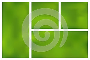 Set template horizontal, vertical, square green mesh gradient background