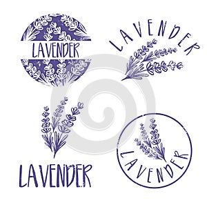 Set of template logo design of abstract icon lavender.