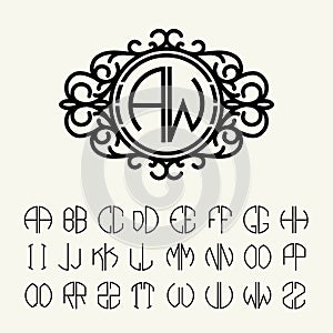 Set template to create monograms of two letters