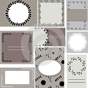 Set of templates for cards,wedding,birthday invitations with flo