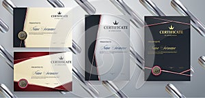 Set of templates of the certificate.Vector Illustration