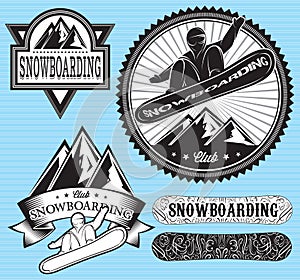 Set of templates for extreme snowboarding
