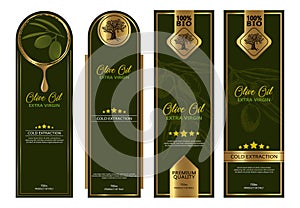 Set of templates packaging for olive oil bottles