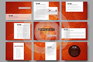 Set of 9 templates for presentation slides