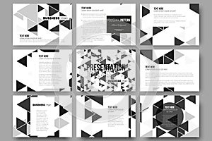 Set of 9 templates for presentation slides.