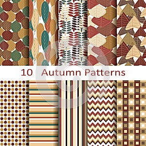 Set of ten autumn pattern
