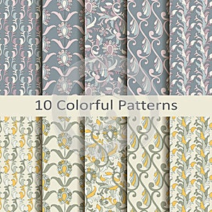 Set of ten colorful patterns