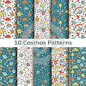 Set of ten cosmos patterns