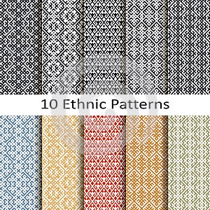 Set of ten ethnic patterns