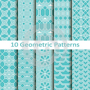 Set of ten geometric lineal patterns