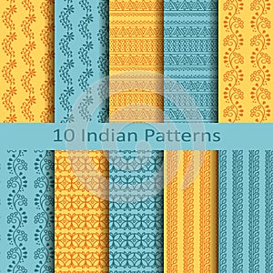 Set of ten indian patterns