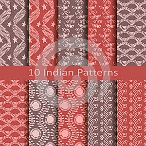 Set of ten indian patterns