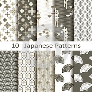 Set of ten Japanese patterns