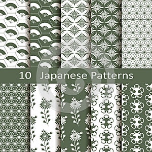 Set of ten Japanese patterns