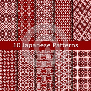 Set of ten Japanese patterns