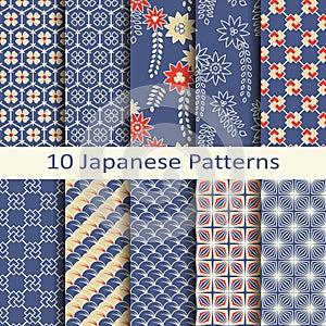 Set of ten japanese patterns