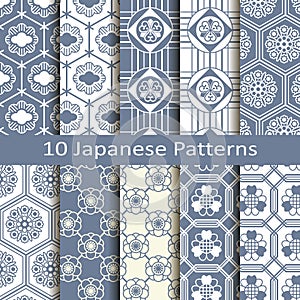 Set of ten japanese patterns