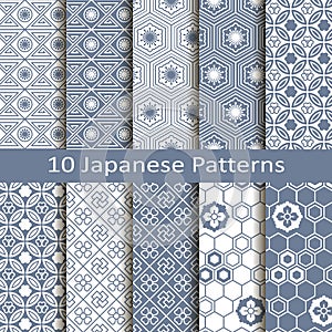 Set of ten japanese patterns