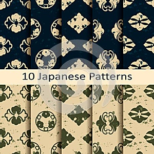 Set of ten japanese patterns