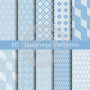 Set of ten Japanese patterns