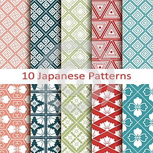 Set of ten japanese patterns