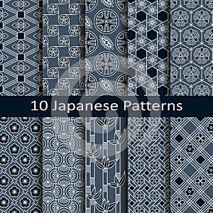 Set of ten japanese patterns