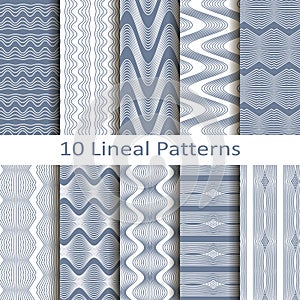 Set of ten lineal patterns
