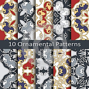 Set of ten ornamental patterns