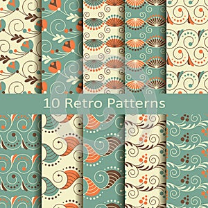 Set of ten retro patterns