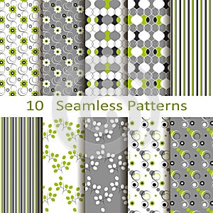 Set of ten seamless patterns