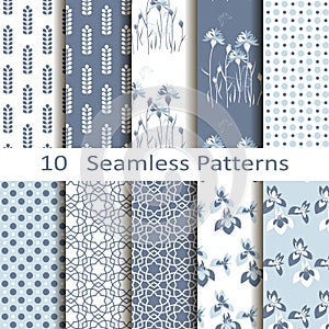 Set of ten seamless patterns
