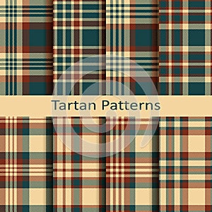 Set of ten seamless vector tartan patterns. design for packaging, cloths, covers