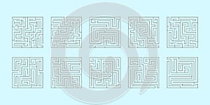 Set of ten square mazes