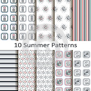 Set of ten summer patterns