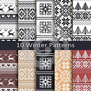 Set of ten winter patterns