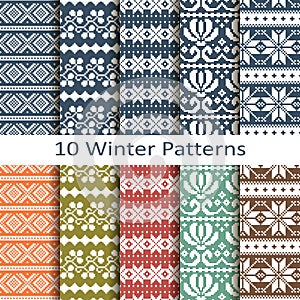 Set of ten winter patterns