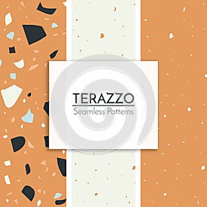 Set of terrazzo seamless pattern