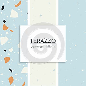 Set of terrazzo seamless pattern