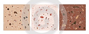 Set of terrazzo seamless patterns withweb design.
