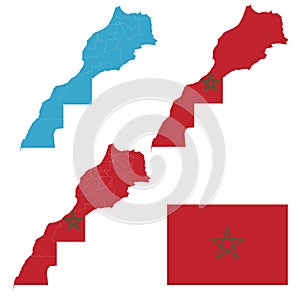 Set of territories of the country with the flag of Morocco