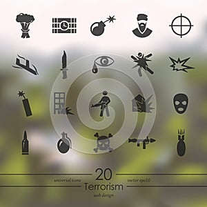 Set of terrorism icons